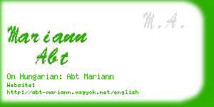 mariann abt business card